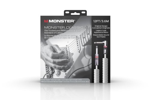 Monster CLAS-I-21ACWHWW Prolink Monster Classic 1/4" Instrument Cable. 12 ft - Coiled. White
