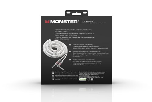 Monster CLAS-I-21ACWHWW Prolink Monster Classic 1/4" Instrument Cable. 12 ft - Coiled. White