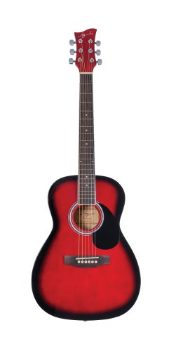 Jay Turser JJ43-PAK-RSB-A Jay Jr Series 3/4 Size Dreadnought Acoustic Guitar Pack. Red Sunburst