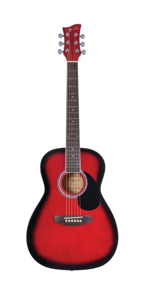 Jay Turser JJ43-PAK-RSB-A Jay Jr Series 3/4 Size Dreadnought Acoustic Guitar Pack. Red Sunburst