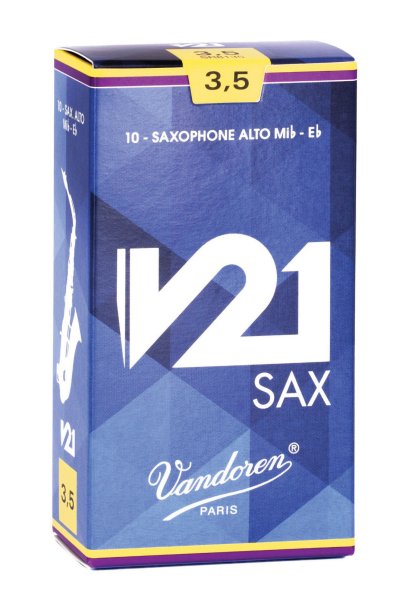 Vandoren SR8125 Alto Saxophone V21 Reeds Strength #2.5. (Box of 10)