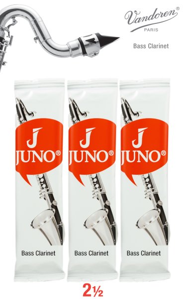 JUNO JCR3125/3 Bass Clarinet Reeds #2.5. (3 Reed Card)