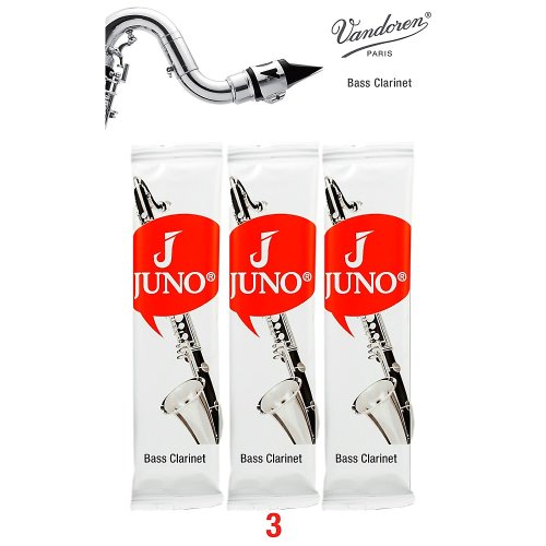 JUNO JCR313/3 Bass Clarinet Reeds #3. (3 Reed Card)