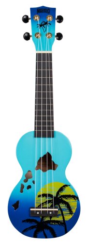 Mahalo MD1-HABUB Hibiscus Soprano Ukulele. Blue Burst