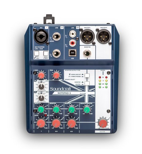 Soundcraft NOTEPAD-5 Small Format 5 Channel Analog Mixing Console