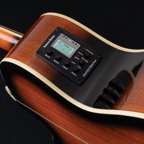 Washburn EA15 Festival Series Mini Jumbo Cutaway Acoustic Electric Guitar. Tobacco Burst