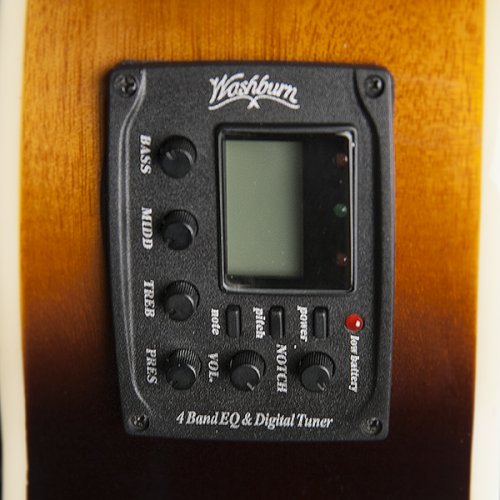 Washburn EA15 Festival Series Mini Jumbo Cutaway Acoustic Electric Guitar. Tobacco Burst