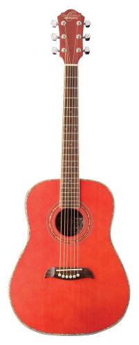 Oscar Schmidt OGHSTR-A 1/2 Dreadnought Acoustic Guitar. Trans Red