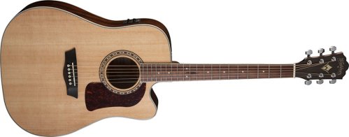 Washburn D10SCE Heritage 10 Series Dreadnought Cutaway Acoustic Electric Guitar. Natural