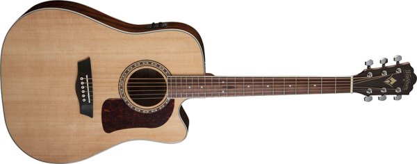 Washburn D10SCE Heritage 10 Series Dreadnought Cutaway Acoustic Electric Guitar. Natural