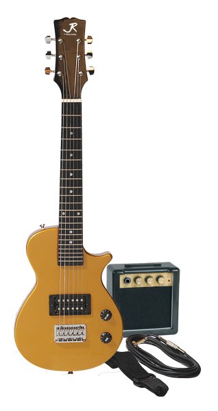 J Reynolds JRPKLPGD Mini Electric Guitar Pack. Gold