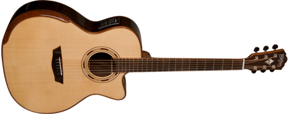 Washburn G25SCE Comfort Deluxe 25 Series Grand Auditorium Cutaway Acoustic Electic Guitar. Natural