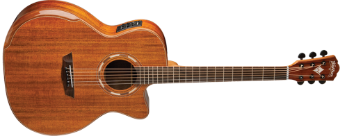 Washburn G55CE Comfort Deluxe 55 Series Grand Auditorium Cutaway Acoustic Electric Guitar. Koa