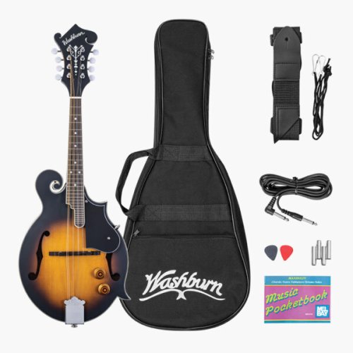 Washburn M3E Pack American Series F-Style Mandolin Pack. Sunburst