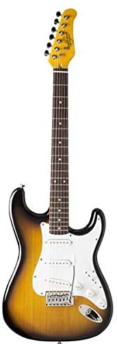 Oscar Schmidt OS-30-TS-A Double Cut Solid Body 3/4 Electric Guitar. Tobacco Sunburst