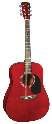 J Reynolds JR65TRD Dreadnought Acoustic Guitar. Trans Red