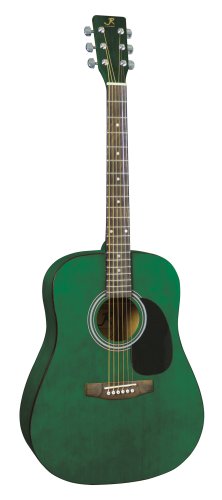 J Reynolds JR65TGR Dreadnought Acoustic Guitar. Trans Green