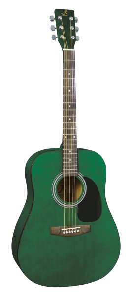 J Reynolds JR65TGR Dreadnought Acoustic Guitar. Trans Green