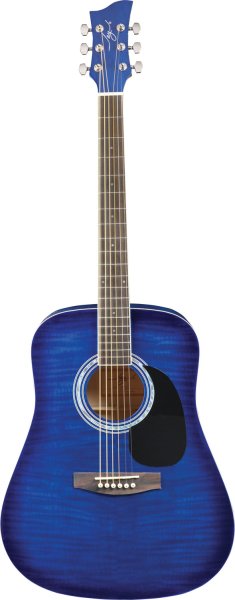 Jay Turser JJ45F-BLSB-A Jay-J 45F Series Dreadnought Acoustic Guitar. Blue Sunburst