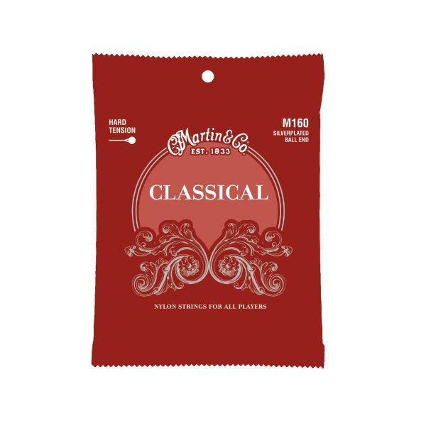 Martin M160 Hard Tension Classical Guitar Strings. 28-43