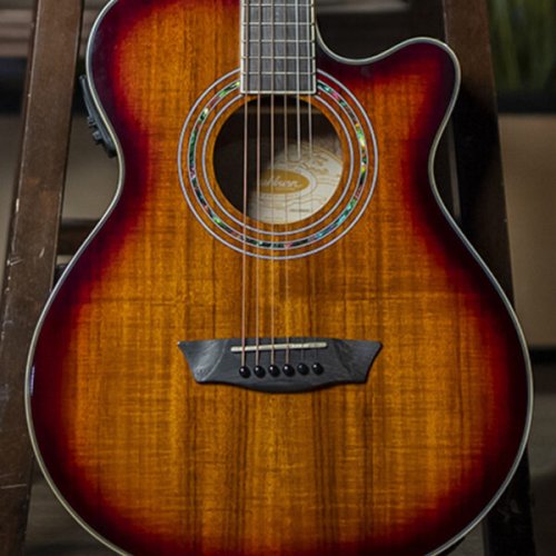 Washburn EA55G-A Festival Series Cutaway Acoustic/Electric Guitar. Koa Burst