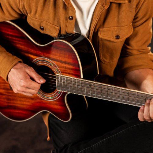 Washburn EA55G-A Festival Series Cutaway Acoustic/Electric Guitar. Koa Burst