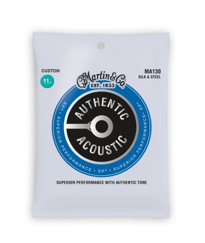 Martin MA130 Authentic Acoustic SP Silk and Steel Folk Custom Guitar Strings. 11.5-47