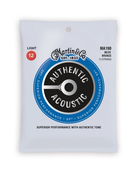 Martin MA190 Authentic Acoustic SP 80/20 Bronze Light (12 String). 12,12-54,30