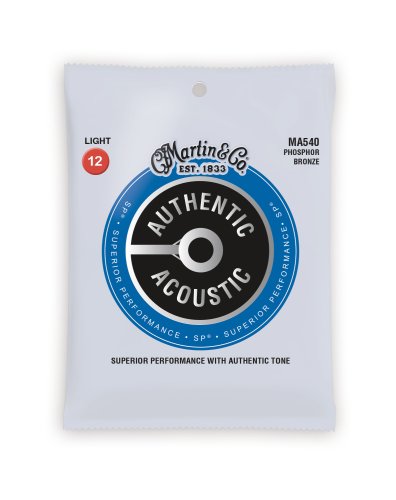 Martin MA540 Authentic Acoustic SP 92/8 Phosphor Bronze Light Guitar Strings. 12- 54