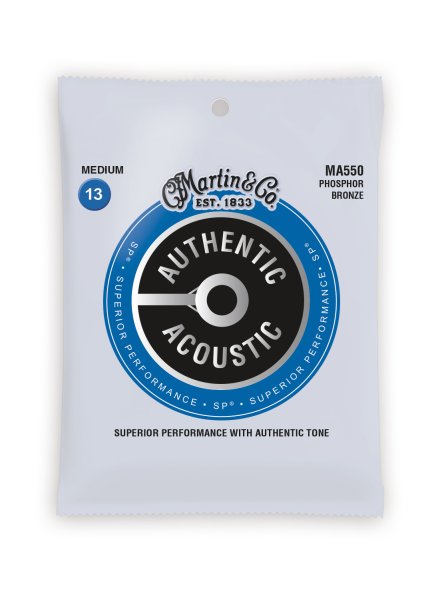 Martin MA550 Authentic Acoustic SP 92/8 Phosphor Bronze Medium Guitar Strings. 13-56