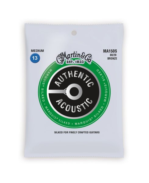 Martin MA150S Authentic Acoustic Marquis Silked 80/20 Bronze Medium Guitar Strings. 13-56