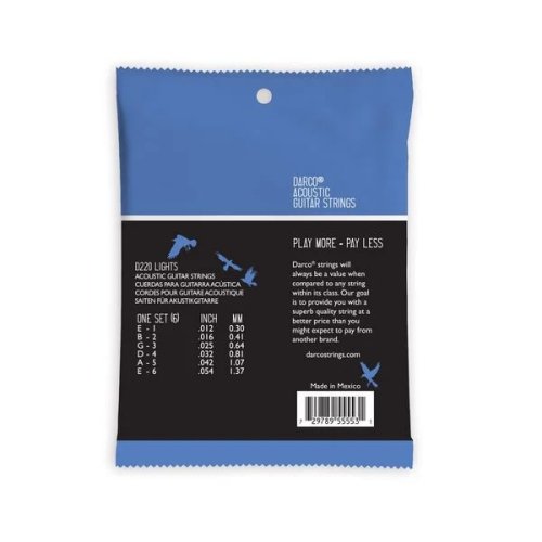 Martin D220 Darco Acoustic 98/2 Phosphor Bronze Light Guitar Strings. 12-54