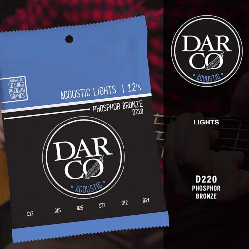 Martin D220 Darco Acoustic 98/2 Phosphor Bronze Light Guitar Strings. 12-54