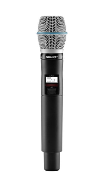 Shure QLXD2/B87C-J50A Handheld Transmitter with Beat 87C Capsule. J50 Band (572-616 MHz)