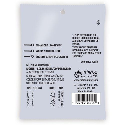 Martin MLJ13 Retro LJ's Choice Acoustic Guitar Strings. 13-56