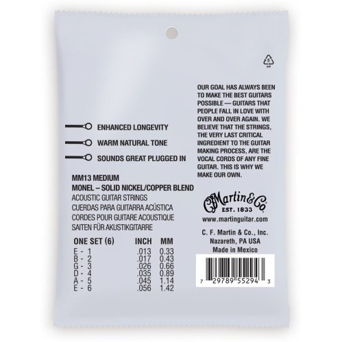 Martin MM13 Retro Medium Acoustic Guitar Strings. 13-56