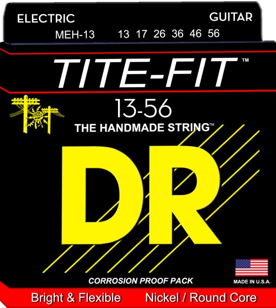 DR Strings MEH-13 Tite-Fit Electric Guitar Nickel Round Core. 13-56