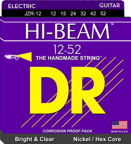 DR Strings JZR-12 Hi-Beam Nickel Plated Electric Guitar Strings. 12-52
