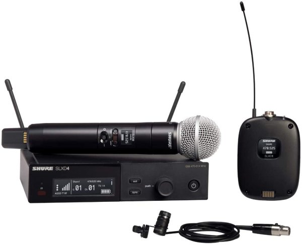 Shure SLXD124/85-J52 Wireless System with SLXD2/58 Handheld SLXD1 Bodypack and WL185 Mic. J52 Band