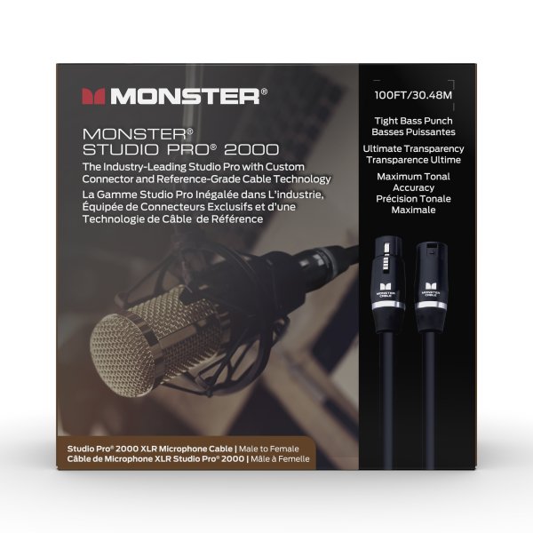 Monster SP2000-M-100WW Studio Pro 2000 Microphone Cable. 100'