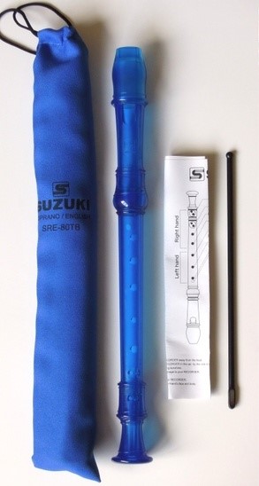 Suzuki SRG-81TB 3-Piece German Recorder. Blue