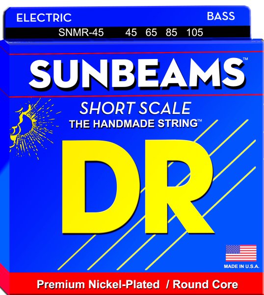 DR Strings SNMR-45 Sunbeam Nickel Plated (Short Scale) Bass Strings. 45-125