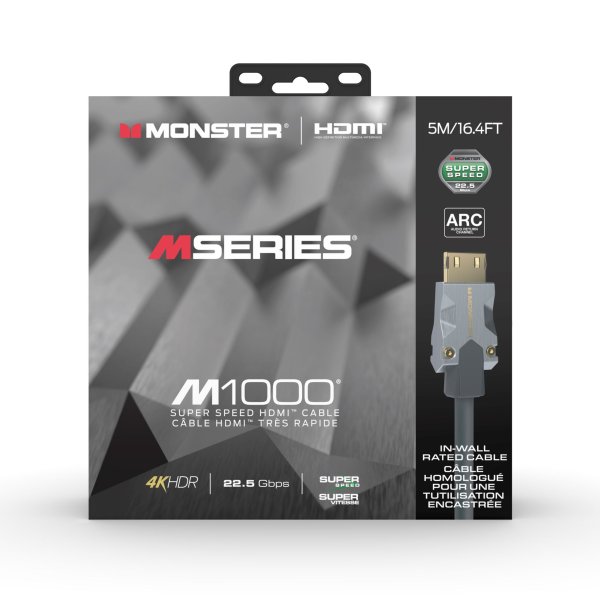 Monster VMM10003 M1000 HDMI 2.0 Cable. 5 Meter