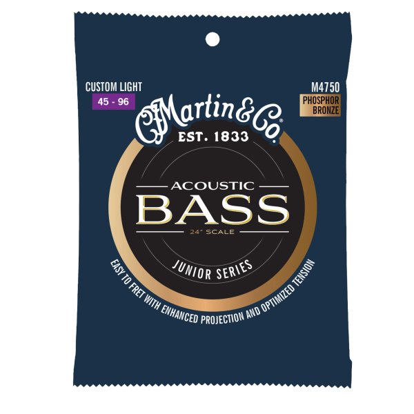Martin M475 Junior Acoustic Bass Strings. Custom Light