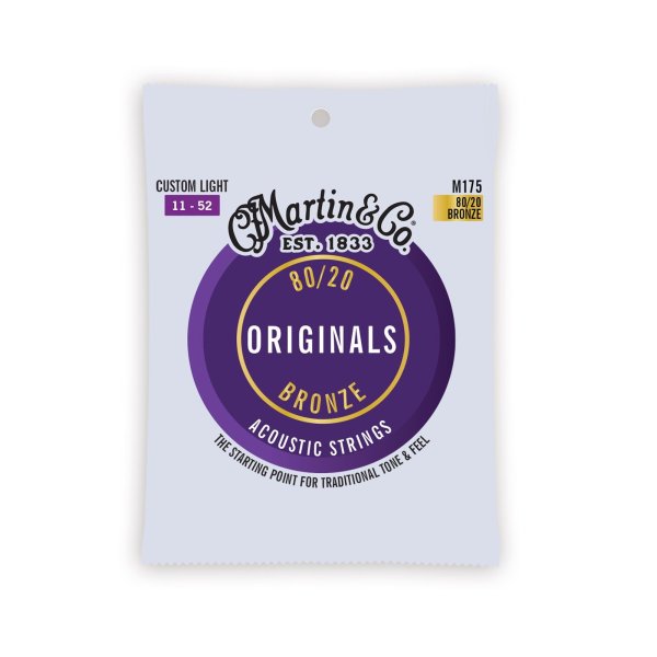 Martin M175 Original Guitar Strings. Custom Light (11-52)