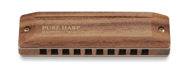 Suzuki MR-550H-G Koa Pure Harp 10-Hole Diatonic Harmonica. Key of High G