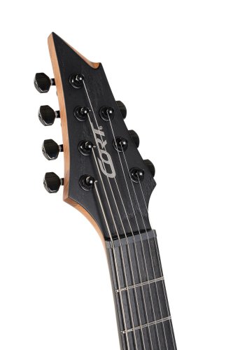 Cort KX707 KX Series 707 EverTune 7-String Electric Guitar. Open Pore Black