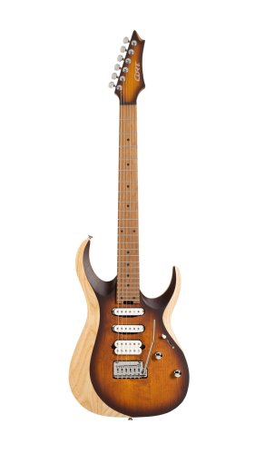 Cort X700OPVB X Series 700 Triality Electric Guitar. Open Pore Vintage Burst