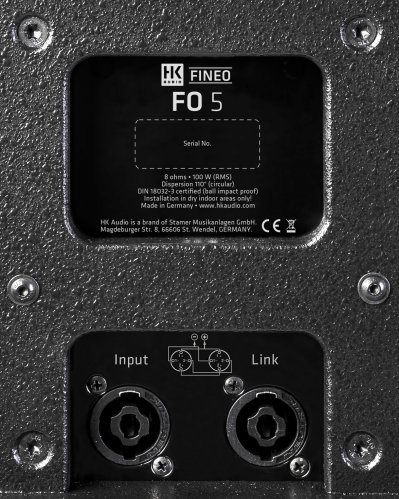 HK FINEO-FO-5-BLK 200 Watt 5" Coaxial Speaker. Black