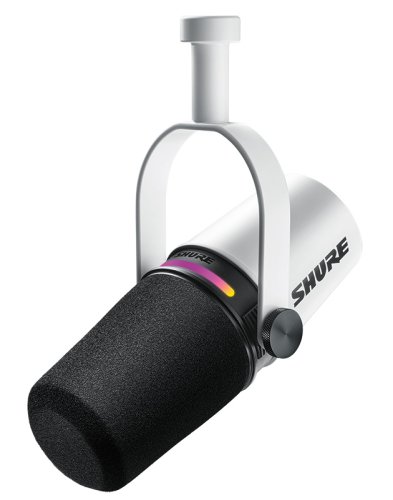 Shure MV7-PLUS-K Podcast Microphone. White
